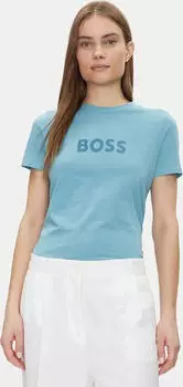 Hugo Boss Kontrast-Logo T-Shirt kurzarm bright blue (Damen) (50501139-430)