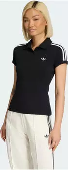 adidas 3-Streifen Poloshirt kurzarm schwarz/wei&szlig; (Damen) (KD7974)