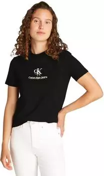 Calvin Klein Shadow Graphic Regular Fit T-Shirt kurzarm ck black (Damen) (J20J225545BEH)