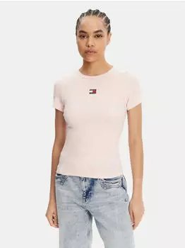 Tommy Hilfiger Tommy Badge Slim Fit T-Shirt kurzarm precious pink (Damen) (DW0DW17881TH3)