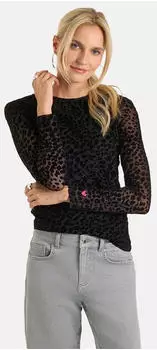 Lieblingsst&uuml;ck EasterL Langarmshirt aus Mesh mit Flockprint (25325262) schwarz