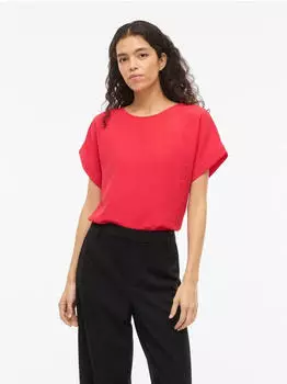 Vila VIJOSA S/S TOP - NOOS Kurzarmshirt (50582460) hibiscus