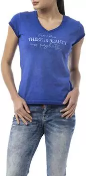 Cipo & Baxx T-Shirt WT396 mit Frontprint (94727442) blau