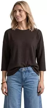 Street One 3/4-Arm-Shirt mit Spitze (A32570017874) black coffee