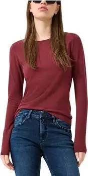 s.Oliver Langarmshirt mit Rippstruktur (2141201) merlot red