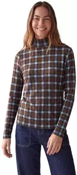 Street One Langarm Shirt mit Turtle Neck und Leo-Muster (F326157) blau