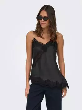 JDY FIFI S/L ASYM LACE SINGLET WVN NOOS Tr&auml;gertop Regular Fit (15379243) schwarz