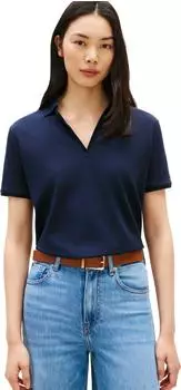 Tommy Hilfiger Relaxed Fit Open Placket Pique Polo Shirt (WW0WW48720C1G) dark night navy