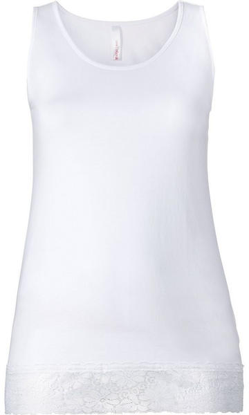 Sheego Basic Top mit Spitze weiß (113234-00010)
