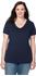 Sheego Casual Basic Longshirt mit V-Ausschnitt marine (115303-00018)