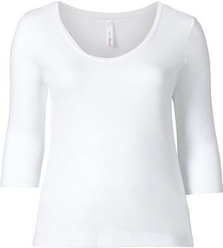 Sheego Casual Basic Shirt mit 3/4-Arm weiß (112585-00010)