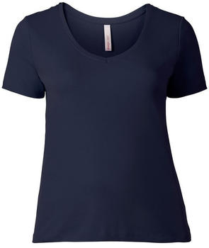 Sheego Casual Basic T-Shirt mit V-Ausschnitt marine (115289-00018)
