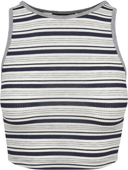 Urban Classics Ladies Rib Stripe Cropped Top navy/white/grey (TB1931-01312)