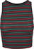 Urban Classics Ladies Rib Stripe Cropped Top green/black/firered (TB1931-1315)