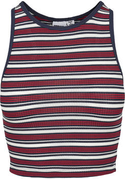 Urban Classics Ladies Rib Stripe Cropped Top white/navy/fire red (TB1931-1244)