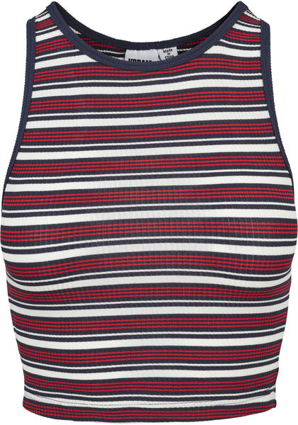 Urban Classics Ladies Rib Stripe Cropped Top white/navy/fire red (TB1931-1244)