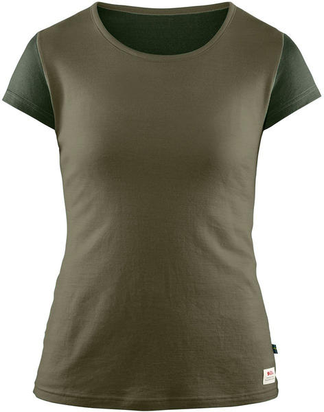 Fjällräven Keb Wool T-Shirt SS W Laurel Green-Deep Forest