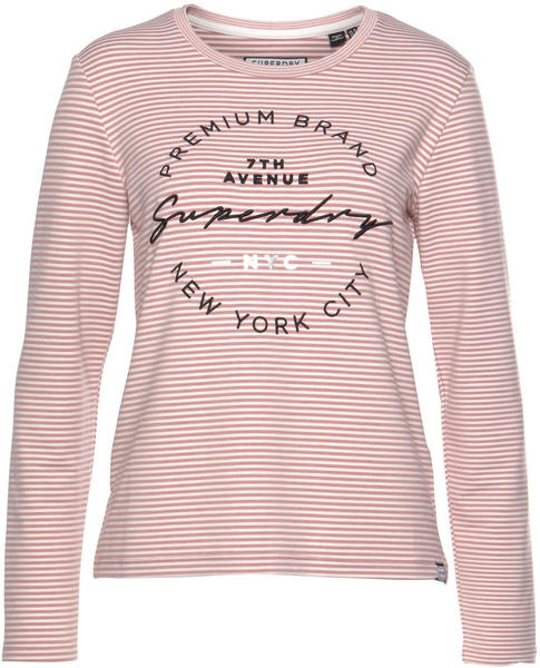 Superdry Dunne Stripe LS Graphic Top pink (W6000004A)
