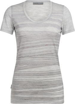 Icebreaker Women's Tech Lite Short Sleeve Scoop 1000 Lines blizzard hthr (105001-017)