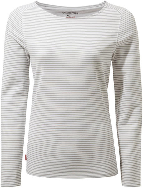 Craghoppers NosiLife Erin Long Sleeved Top (CWT1276) soft grey marl stripe