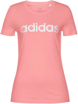 Adidas Women's Essentials Linear Tee glory pink/white (FM6423)