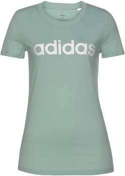 Adidas Women's Essentials Linear Tee green tint/white (FM6424)