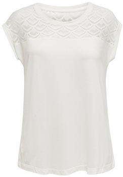 Only Lace Short Sleeved Top (15151008) cloud dancer