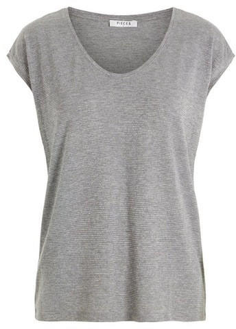 Pieces Damen-T-Shirt (17078572) light grey melange