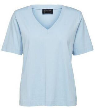 Selected Slfstandard Ss V-neck Tee Noos (16065132) cashmere blue