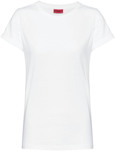 Hugo T-Shirt aus Baumwoll-Jersey mit spiegelverkehrtem Logo-Print (50417212) weiß