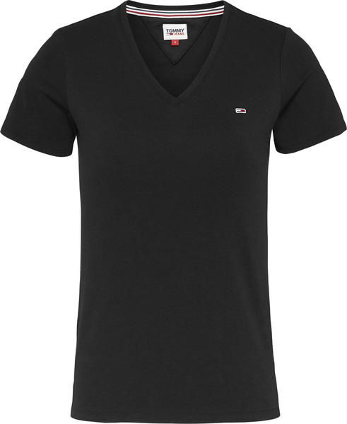 Tommy Hilfiger Organic Cotton Skinny Fit V-Neck T-Shirt (DW0DW09197) black