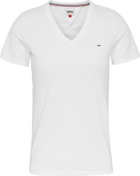 Tommy Hilfiger Organic Cotton Skinny Fit V-Neck T-Shirt (DW0DW09197) white