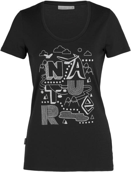 Icebreaker Women's Merino Tech Lite Short Sleeve Scoop Neck T-Shirt Nature (105384) black