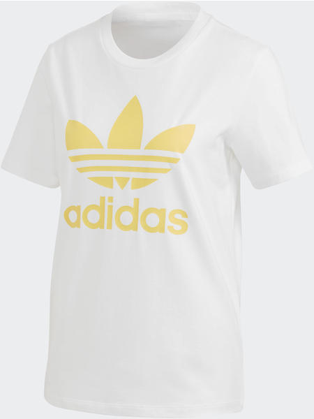 Adidas Trefoil T-Shirt Damen white/core yellow s10 (FM3292)
