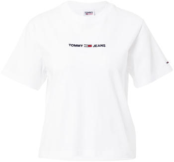 Tommy Hilfiger Logo Embroidery Cropped Fit T-Shirt (DW0DW10057) white