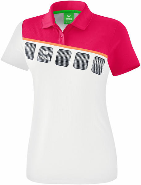 Erima Damen Poloshirt 5-C (1111920) weiß/love rose/peach