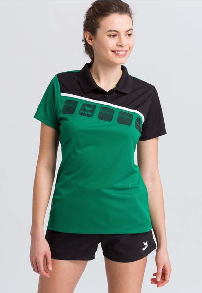 Erima Damen Poloshirt 5-C (1111915) smaragd/schwarz/weiß