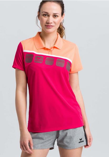 Erima Damen Poloshirt 5-C (1111921) love rose/peach/weiß