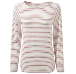 Craghoppers NosiLife Erin Long Sleeved Top (CWT1276) raspberry/lime sorbet stripe