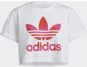 Adidas CROP TEE white/vivid red/team real magenta (H20482)