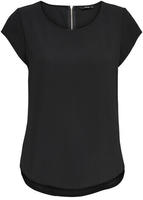 ONLY Kurzarmbluse "ONLVIC &ndash; feminines Blusenshirt in lockerer Form" Materialmix,