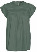 Vero Moda Kurzarmbluse "VMDEBBIE PLEAT S/L TOP GA NOOS" Viskose, regular fit