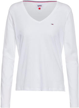 Tommy Hilfiger Essential V-Neck Long Sleeve T-Shirt (DW0DW09101) white