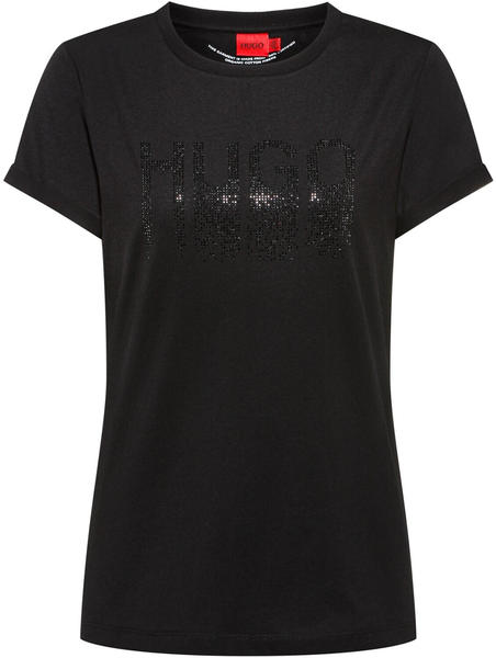 Hugo Slim-Fit T-Shirt aus Bio-Baumwolle mit Strass-Logo - The Slim Tee 13 50461532 Schwarz