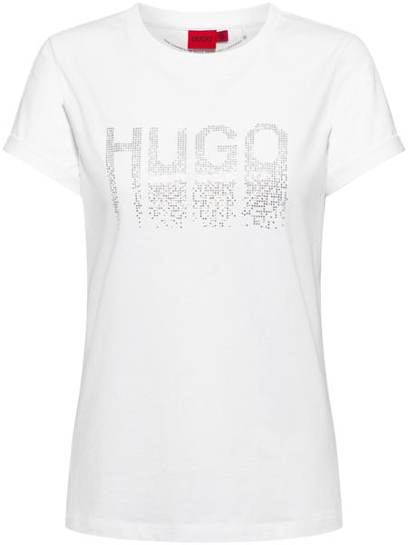 Hugo Slim-Fit T-Shirt aus Bio-Baumwolle mit Strass-Logo - The Slim Tee 13 50461532 Weiß