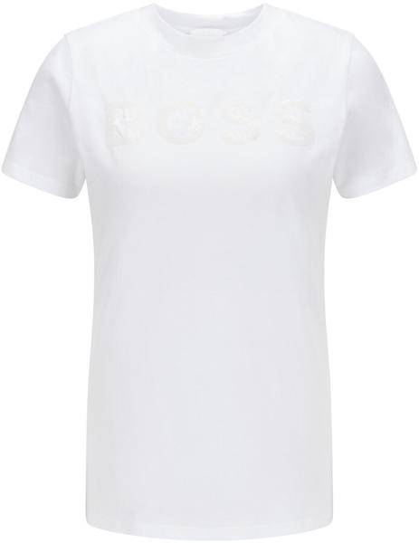 Hugo Boss T-Shirt aus Bio-Baumwolle mit Pailletten-Logo - C_Elogo_4 50464505 Weiß