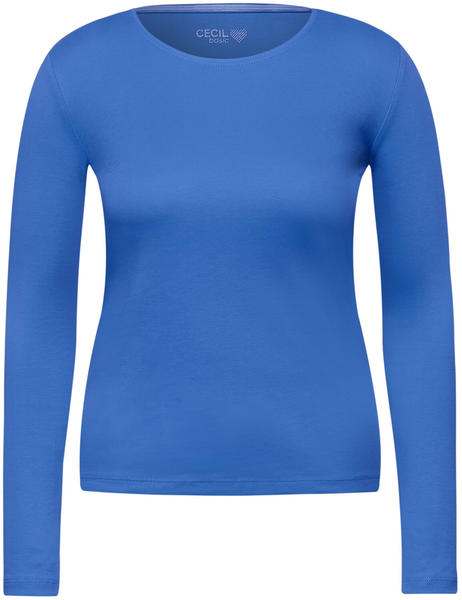 Cecil Basic Shirt In Unifarbe (B316936) just blue