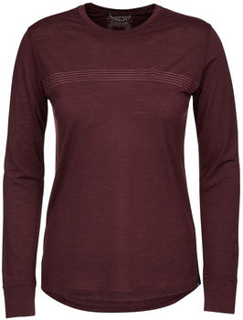 Patagonia Women's Long-Sleeved Capilene Cool Merino Graphic Shirt fitz roy fader: dark ruby