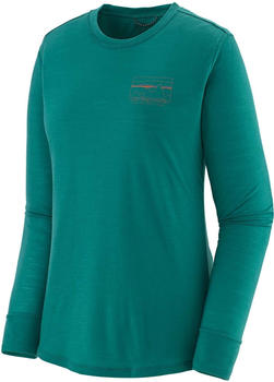 Patagonia Women's Long-Sleeved Capilene Cool Merino Graphic Shirt skyline borealis green