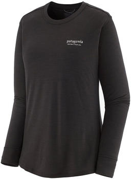 Patagonia Women's Long-Sleeved Capilene Cool Merino Graphic Shirt heritage header: black